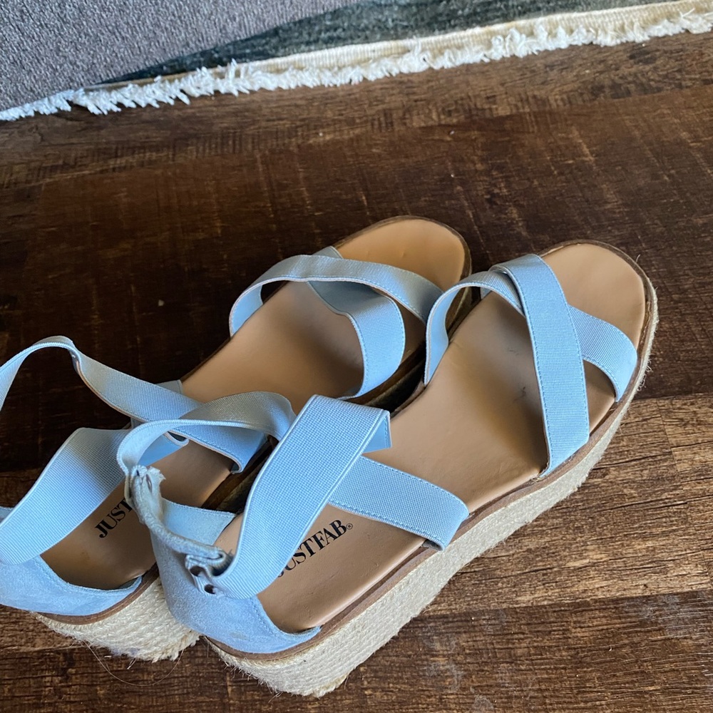 Light blue platform sandals!